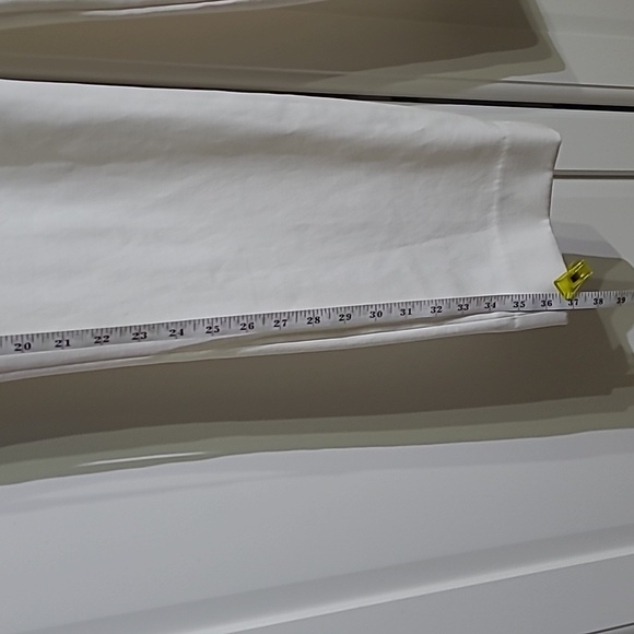 WhiteHouse Black Market  off White  pants 2 front pockets Silver Buttons 8P used - Picture 10 of 16